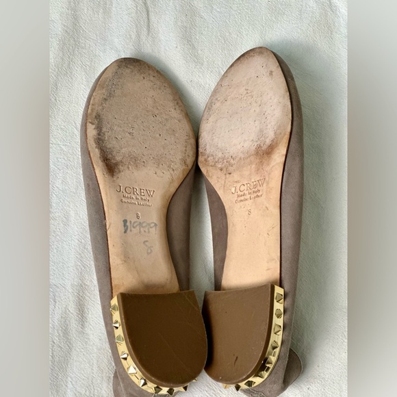 J. Crew Gray  Studded Suede Ballet Flats for Women Size 8 - Picture 6 of 8